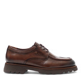 Herren Schnürschuhe aus braunem Leder mit Mokassin-Naht (406-4414)