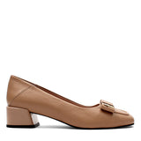 Women's Mink Leather Classic Heeled Shoes (752-31706)