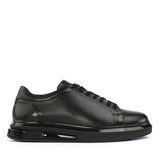 Herren Schwarze Leder Sneaker (691-3417)