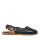 Women's Black Leather Sandals with Adjustable Buckle (541-23074)