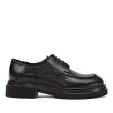 Men's Black Leather Classic Brogue Shoes (162-532)