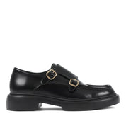 Herren Schuhe aus schwarzem Florantic-Leder mit Doppelmonk-Verschluss (064-1046)
