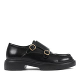 Herren Schuhe aus schwarzem Florantic-Leder mit Doppelmonk-Verschluss (064-1046)