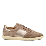 Damen Sneaker aus Wildleder in Taupe mit Metallic-Details (115-20622)