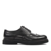 Elegante Herren Derby-Schuhe aus schwarzem Leder mit Brogue-Muster (395-2887)