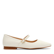 Damen Ballerinas aus Leder in Beige mit Riemenverschluss (085-29403)