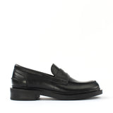 Damen Schwarze Leder-Loafer (029-20143)