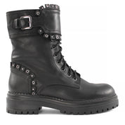 Women's Black Leather Chelsea Boots with Platform Sole (029-20116)