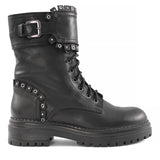 Damen Schwarze Leder-Chelsea-Stiefel mit Plateausohle (029-20126)