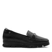 Damen Schwarze Leder Loafer zum Hineinschlüpfen (753-31804)