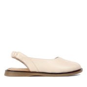 Women's Beige Leather Sandals with Adjustable Buckle (541-23074)