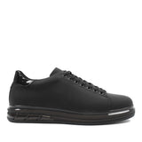 Herren Leder Sneaker mit Robuster Sohle – Schwarzmatt (691-3439)