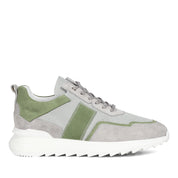 Herren Sneaker aus grauem Wildleder mit grünem Mesh (448-1913)