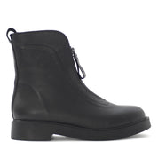 Damen Schwarze Lederstiefeletten mit Reißverschluss (338-23422)