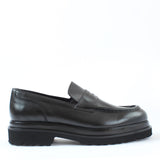 Herren Schwarze Loafer aus Leder mit Blockabsatz (395-2856)
