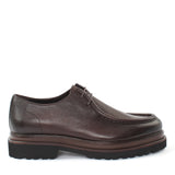 Herren Braune Schnürschuhe aus Leder mit Blockabsatz (395-2861)