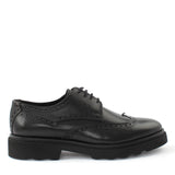 Herren Schwarze Brogue-Schnürschuhe mit Blockabsatz (395-2862)