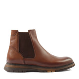 Herren Hellbraune Leder-Chelsea-Stiefel mit elastischem Verschluss (550-4702)