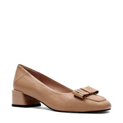 Damen Klassische Absatzschuhe aus Leder in Mink (752-31706)