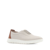 Damen Slipper Beige aus Leder mit weißer EVA-Sohle (664-25914)