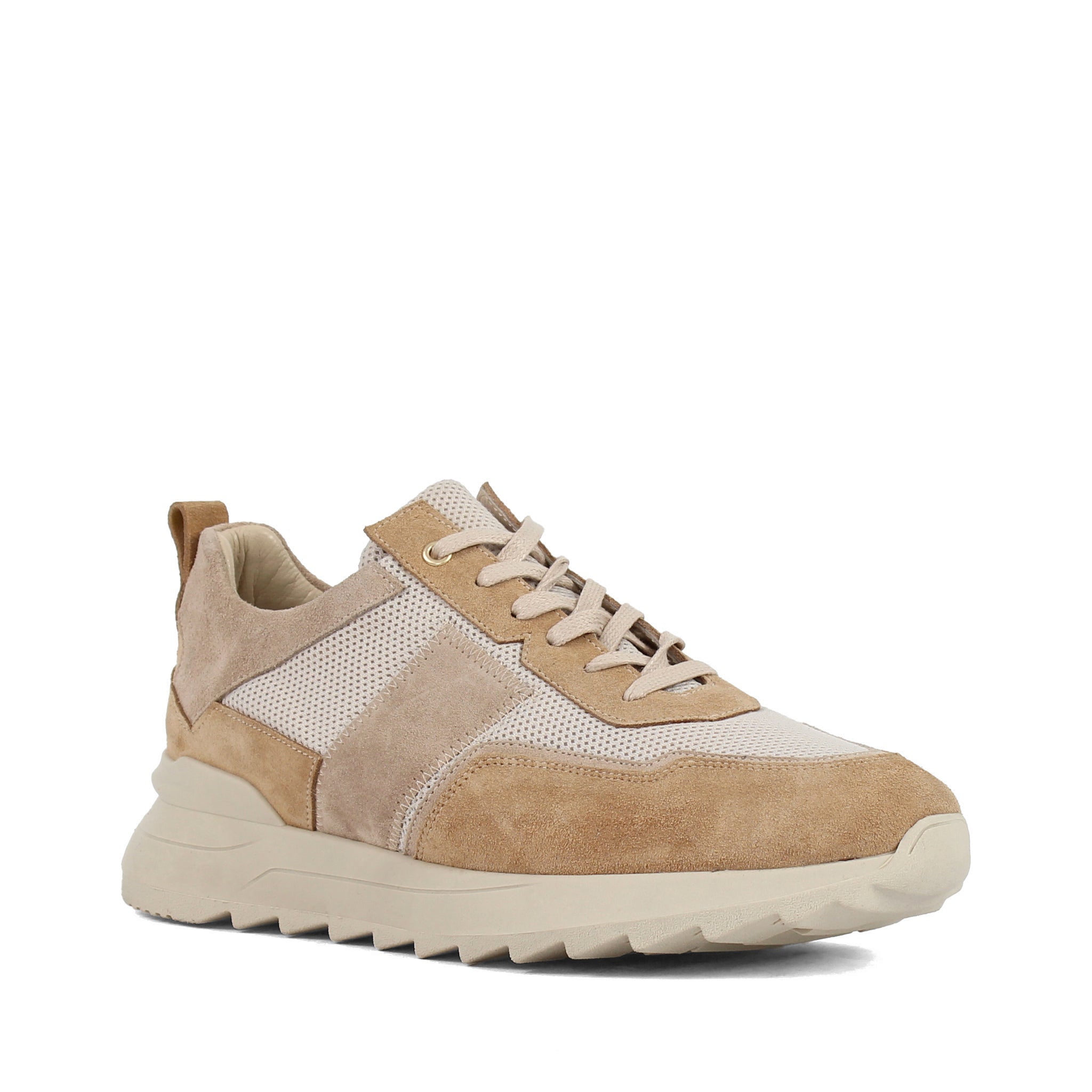 Herren Sneaker aus beigem Wildleder mit Mesh-Einsätzen (448-1913)