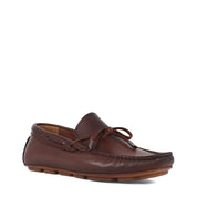 Men’s Brown Leather Driving Loafers – Classic Moccasins with Bow (764-5400)