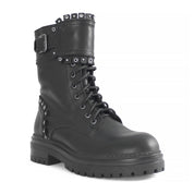 Women's Black Leather Chelsea Boots with Platform Sole (029-20116)