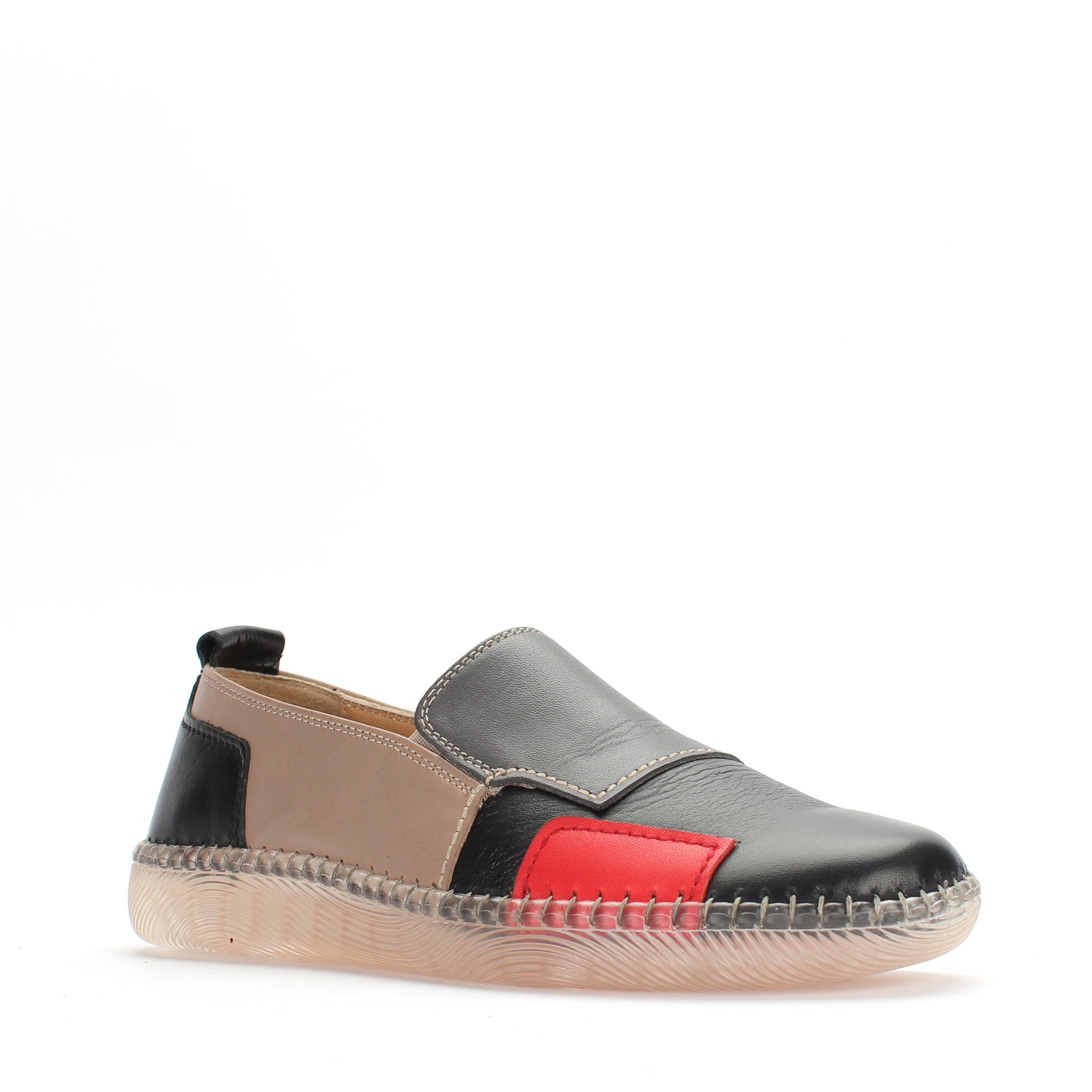 Damen Schwarze Ballerinas mit Multicolor-Akzenten (383-20901)
