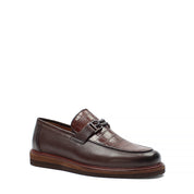 Men's Brown Leather Loafers with Croco Pattern (642-1530)