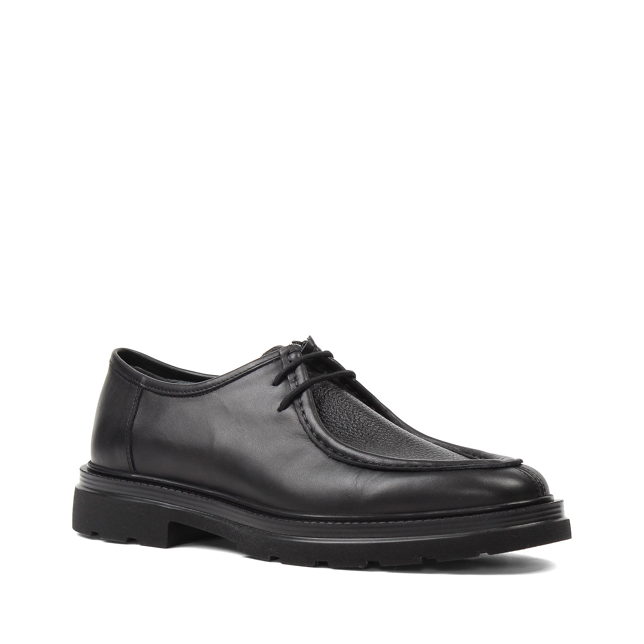 Herren Derby-Schuhe aus schwarzem Leder mit EVA-Sohle und Plain-Toe (663-461)