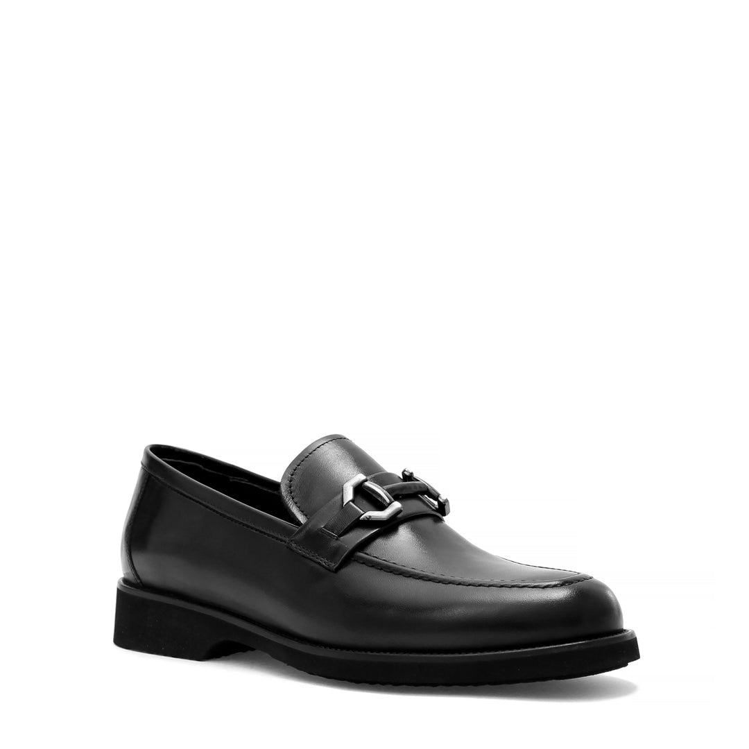 Men’s Leather Loafers with Metal Buckle – Elegant & Comfortable (406-4417)