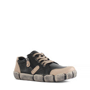 Damen Schwarze/Nerze Leder Schnürschuhe mit Reißverschluss (288-31101)