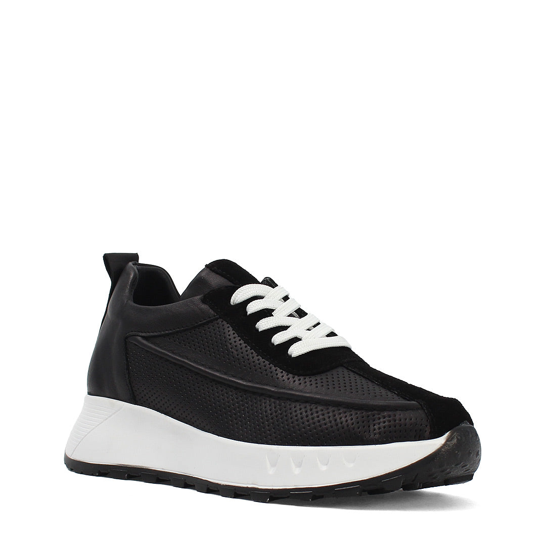 Sneaker aus schwarzem Leder – Leicht & Bequem (686-29205)