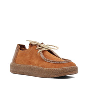 Damen Schnürschuhe Hellbraun Wildleder mit Kork-Gummisohle (759-33508)