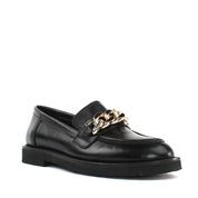 Women's Black Leather Loafers (029-20140)