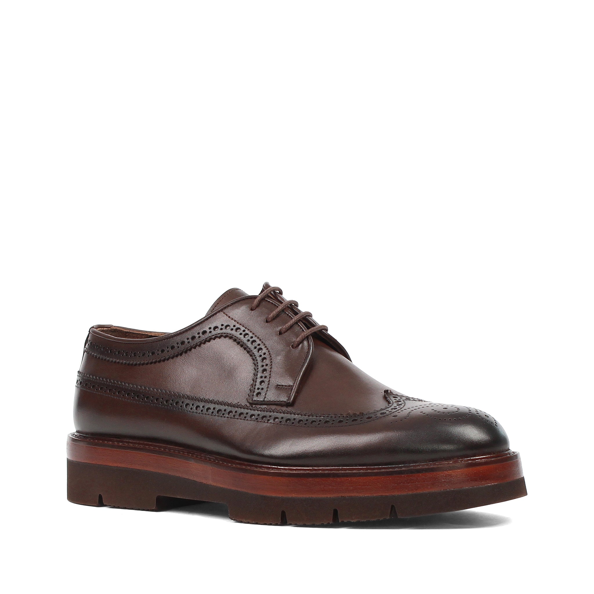 Herren Brogue-Schnürschuhe aus braunem Leder mit EVA-Sohle (747-4545)