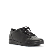 Damen Schwarze Leder-Freizeitschuhe für Herbst und Winter (376-20409)