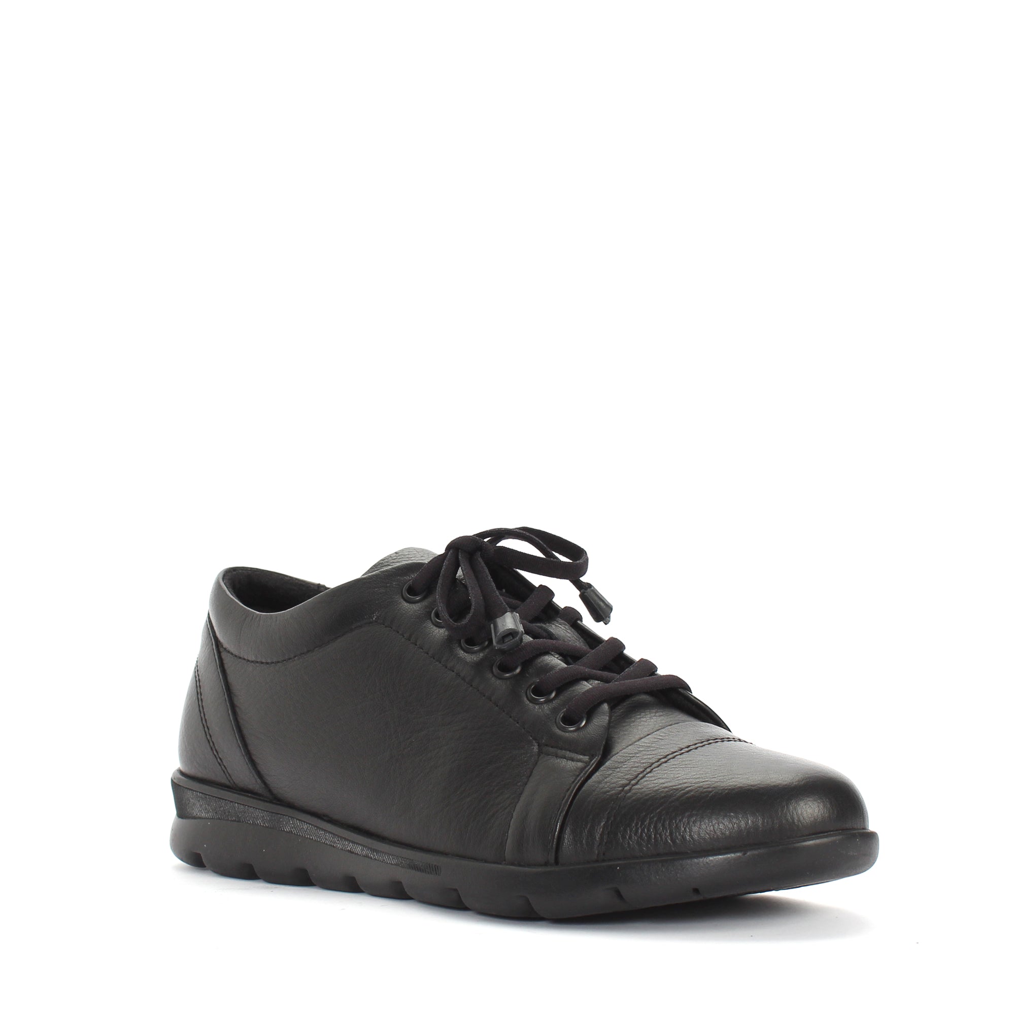 Damen Schwarze Leder-Freizeitschuhe für Herbst und Winter (376-20409)