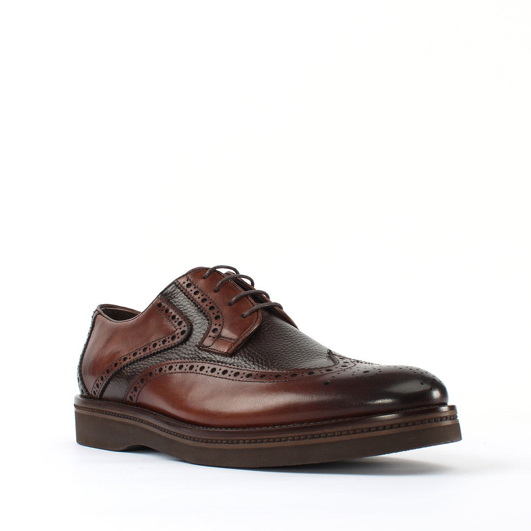 Herren Braune Klassische Brogue-Lederschuhe (395-2847)