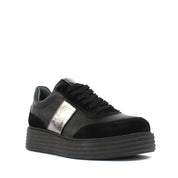 Damen Schwarze Sneaker mit Metallic-Akzent (115-20604)