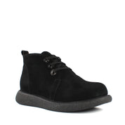 Damen Schwarze Wildlederstiefel mit Flacher Sohle (687-21910)