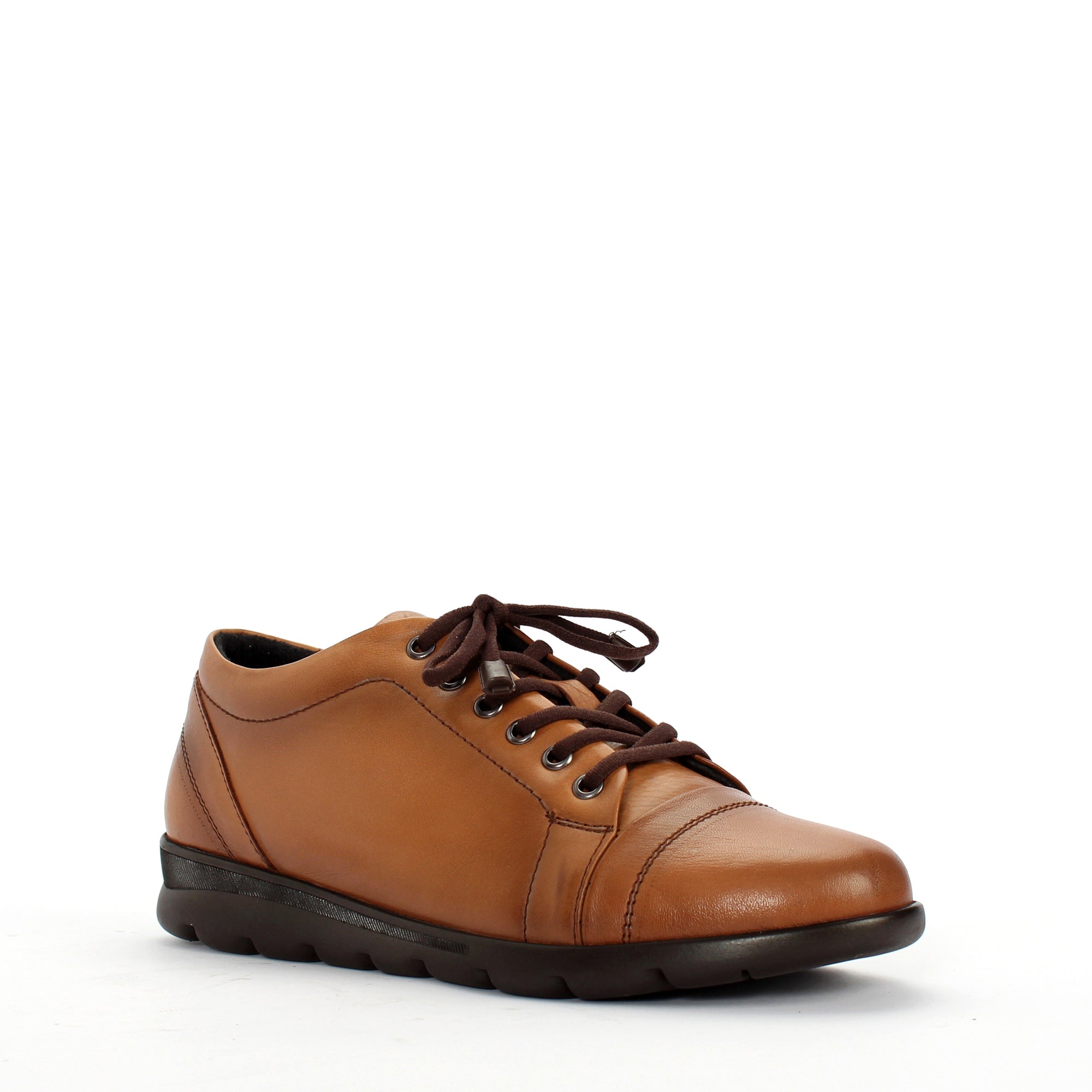 Damen Hellbraune Leder-Freizeitschuhe für Herbst und Winter (376-20409)