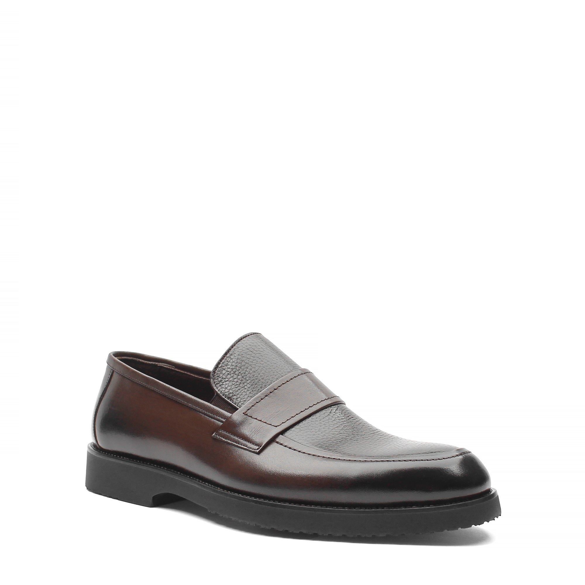 Men's Brown Leather Loafers with Sleek Design (747-4511)