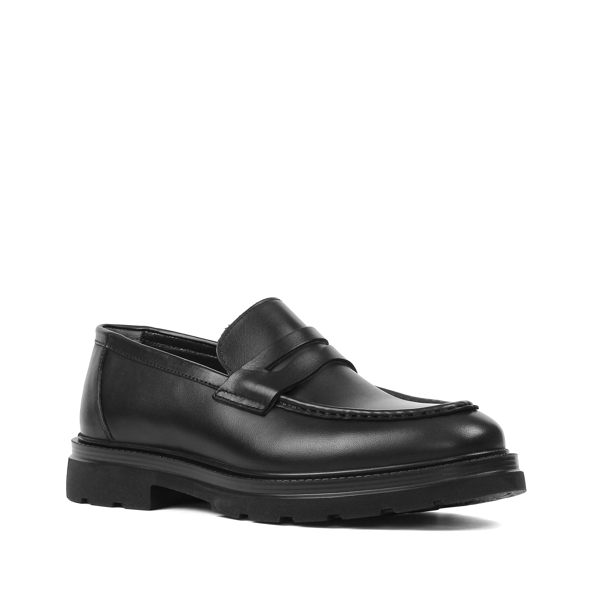 Herren Penny Loafer aus schwarzem Leder mit EVA-Profilsohle (663-640)