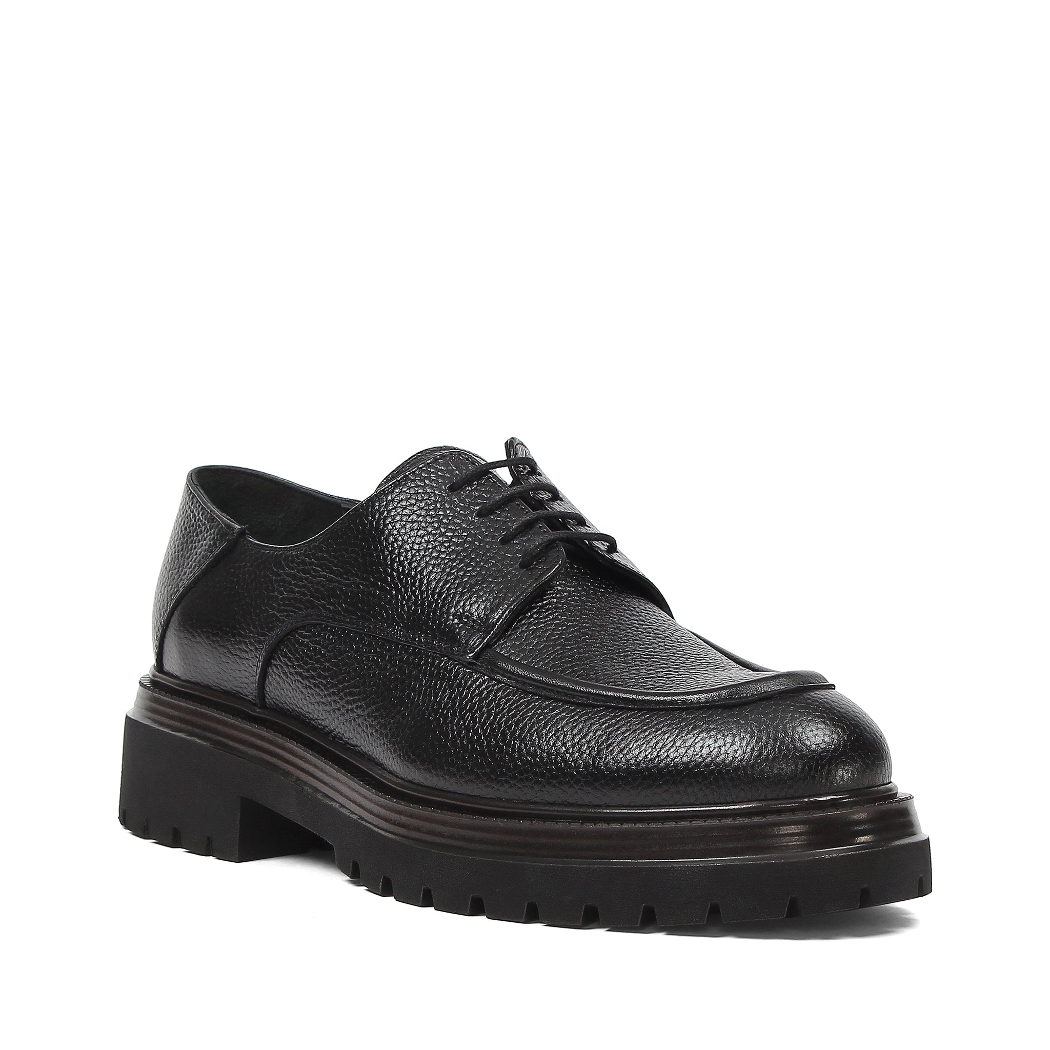 Men's Black Leather Classic Brogue Shoes (162-532)