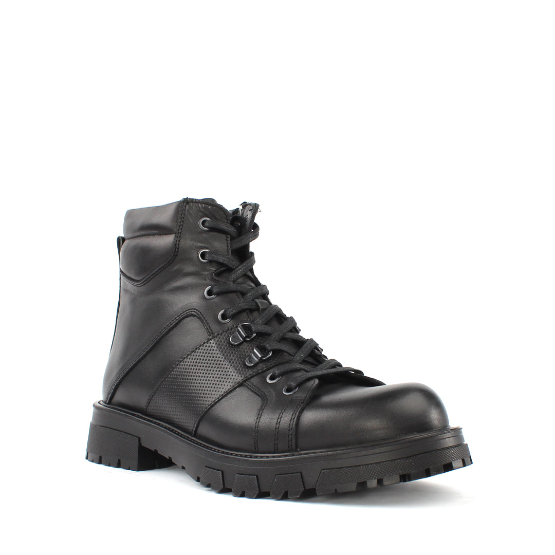 Herren Schwarze Leder-Boots mit Warmfutter (550-769)