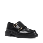 Herren Schuhe aus schwarzem Florantic-Leder mit Doppelmonk-Verschluss (064-1046)