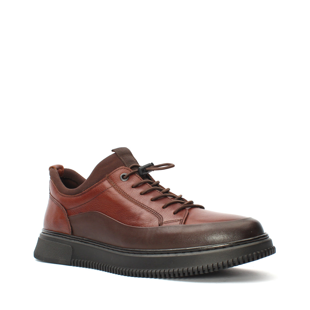 Men's Brown/Tan Casual Leather Shoes (550-756)