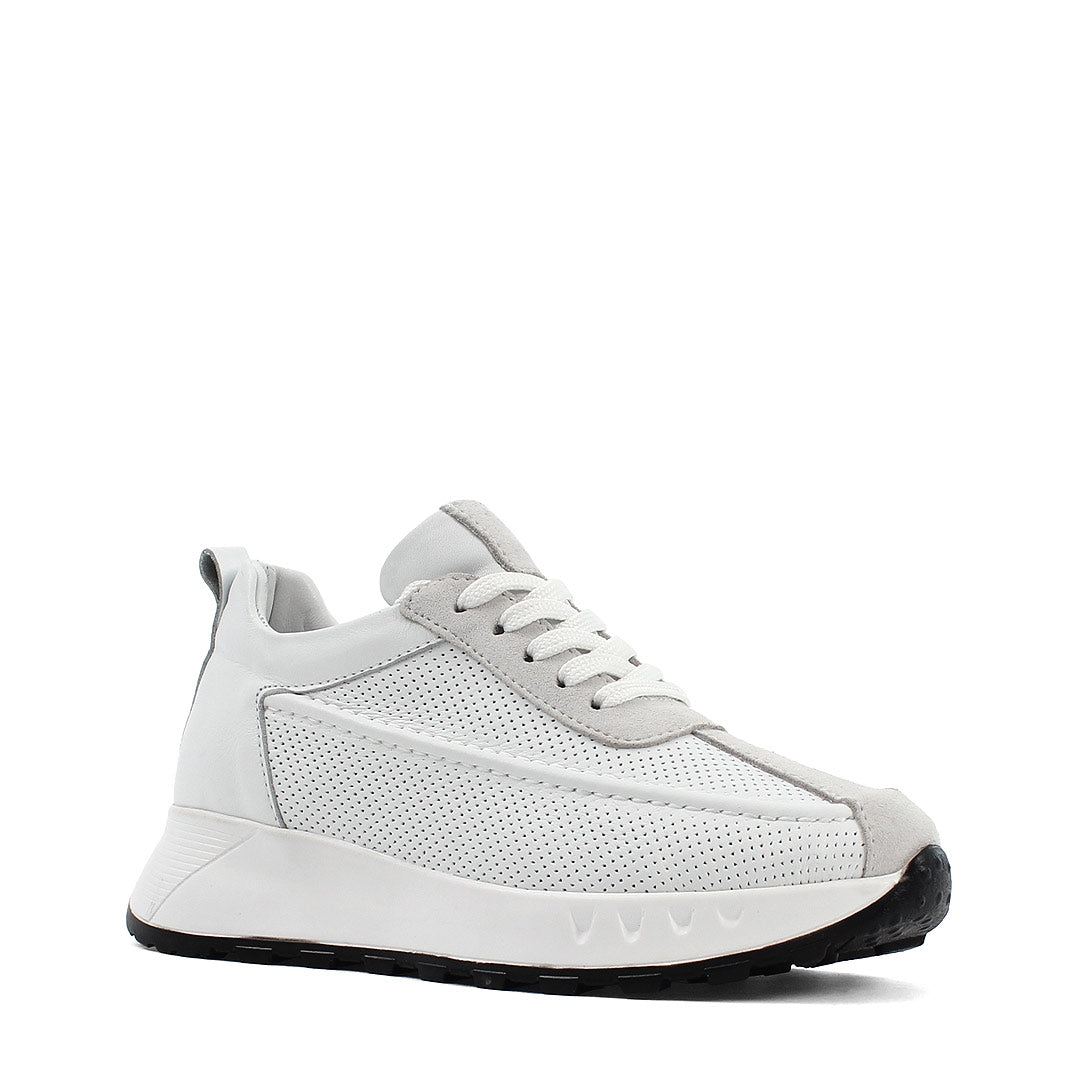 Damen Sneaker aus weißem Leder – Leicht & Bequem (686-29205)