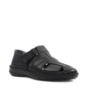 Herren Fischer-Sandalen Schwarz – Atmungsaktive Lederschuhe für den Sommer (763-5301)